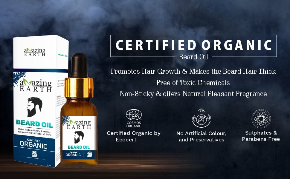 certified organic AMAzing EARTH beard growth oil india 