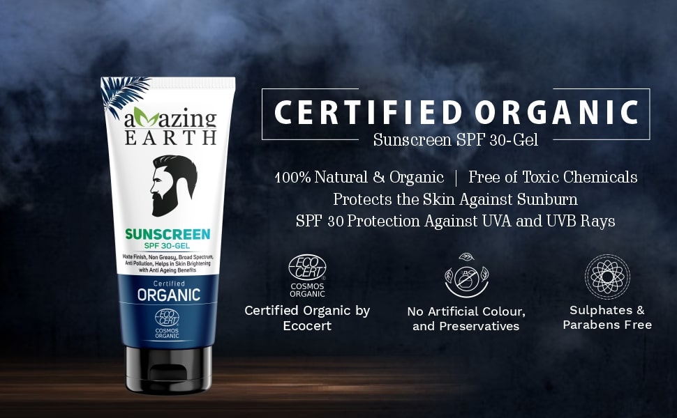 AMAzing EARTH Certified Organic Sunscreen For Face Natural 
