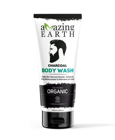certified organic AMAzing EARTH charcoal body wash